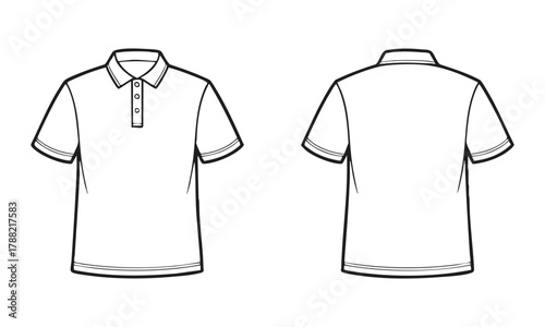Unisex polo shirt clothing template flat vector illustration template, easily editable.