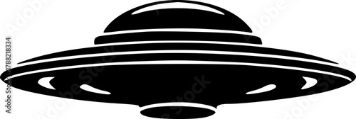 Alien UFO silhouette vector for technology and space adventure concept