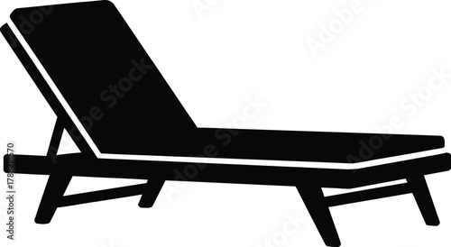 Black silhouette of a comfortable lounge chair for relaxation