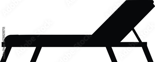 Black silhouette of a modern lounge chair on white background