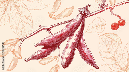 Legume Plant Banner with Pod and Bean Vector Design for Agriculture and Farming Concept