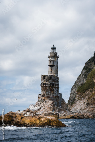 Aniva Lighthouse on Sakhalin Island, Russia
