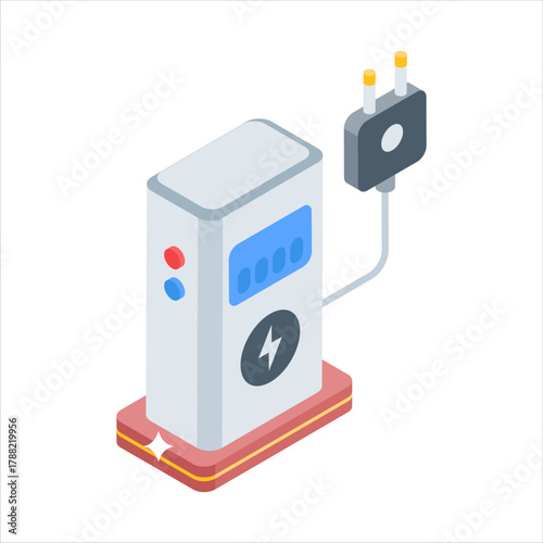 Get your hands on this amazing icon of charging station in isometric style