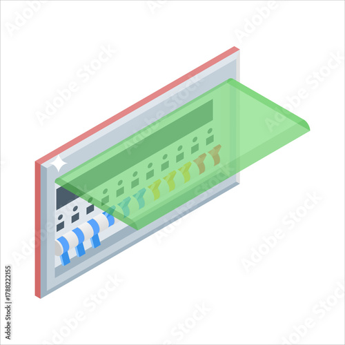 Get this amazing icon of electricity control panel, ready to use vector