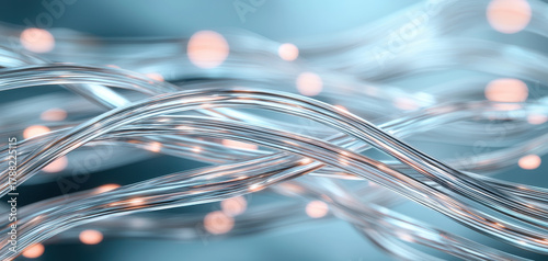 Fiber optic glass cable network connection digital technology abstract blur glow. fiber optic glass cable network connection digital technology abstract blur glow weave wave line motion bokeh