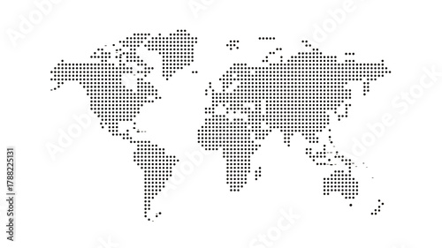 World Map Composed of White Rings on Black Background  Premium PNG Icon Set – Flat, Minimal & Transparent Icons for Any Project