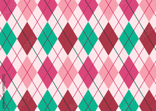 クリスマスカラーのアーガイル背景