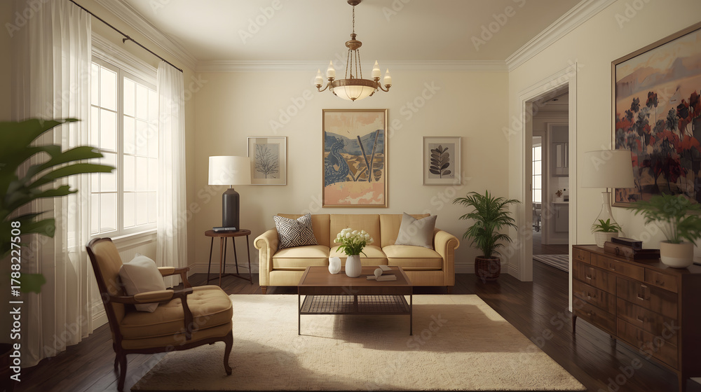 Fototapeta premium modern living room with sofa