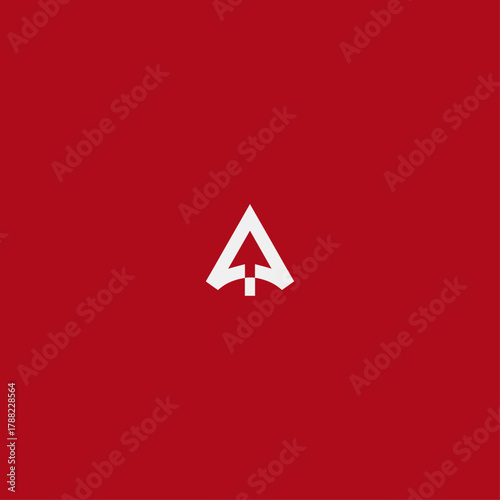 Letter A arrow logo icon flat vector design