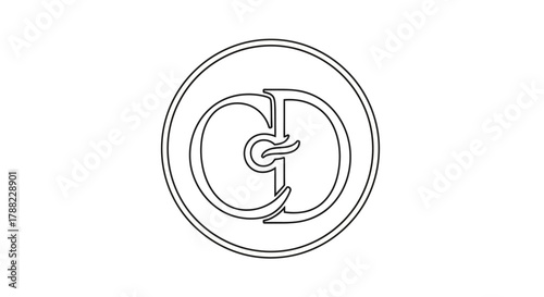 Elegant emblem with interwoven letters offering a sophisticated and stylish design element perfect