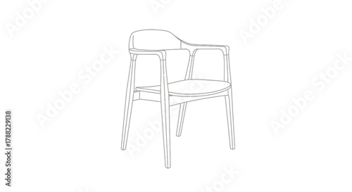 Minimalist chair line drawing showcasing contemporary furniture design and simplicity
