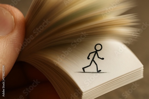 Hand Animating a Running Stick Figure in a Flipbook