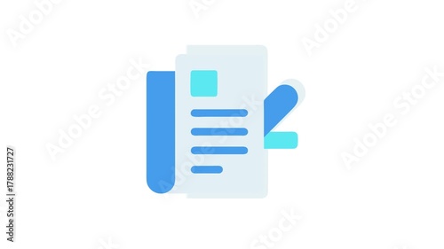 Stylized document icon with text lines and folded corner