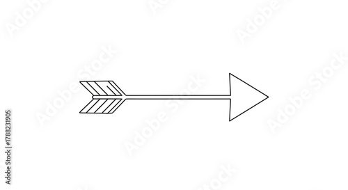Minimalist arrow illustration suggesting direction and guidance on a clear white canvas