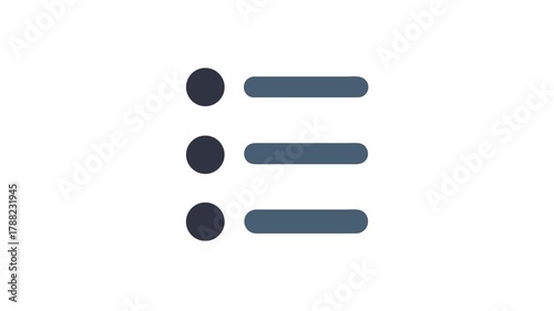 Menu list icon in dark blue and black color