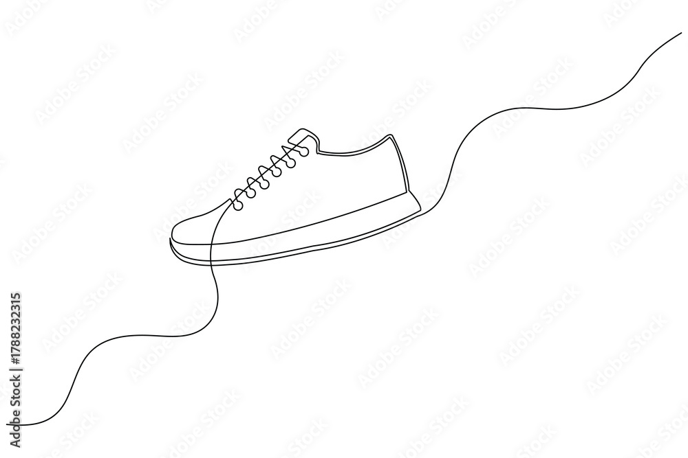 Obraz premium Shoe design minimalist single line continuous art