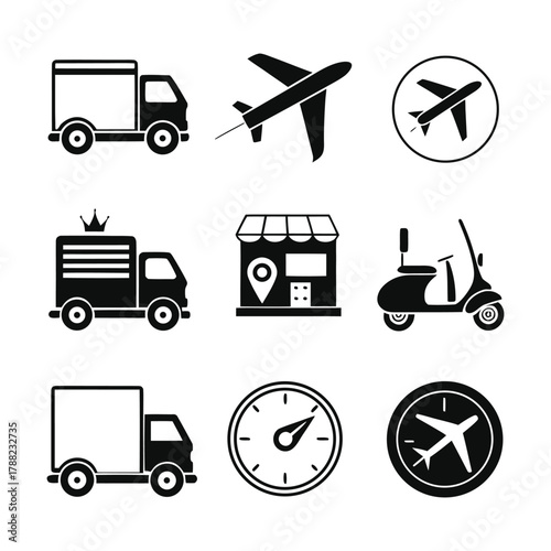 Modern collection of logistics and delivery service vector icons