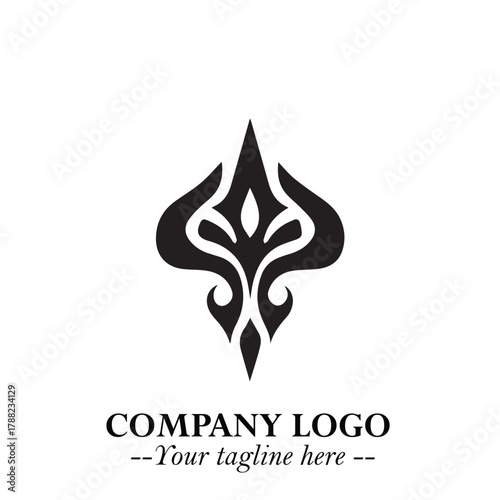 Head of Vampire Logo Symbol in Black on the White Background with Gothic Horror Vector Design