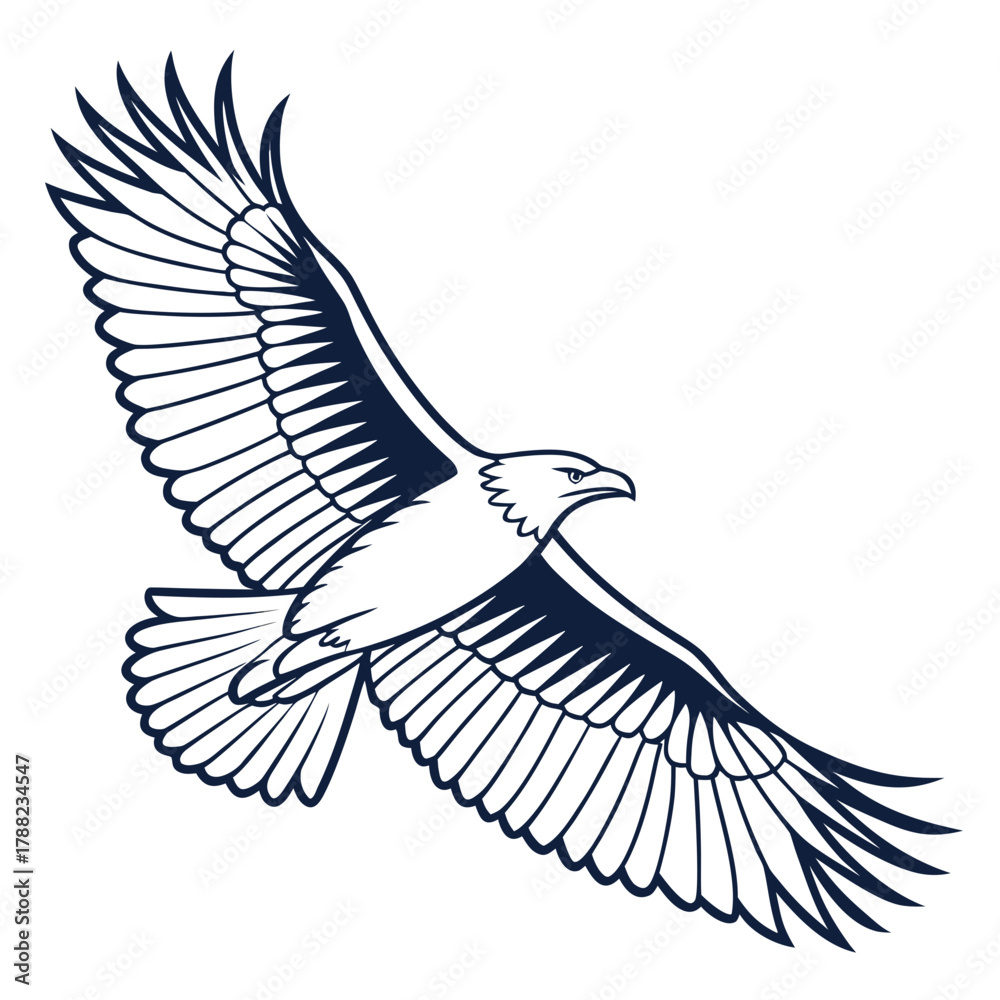 Obraz premium Majestic eagle soaring with wings spread wide