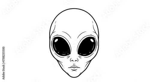 Extraterrestrial Being in Detailed Line Art Style Presenting an Alien Aesthetic