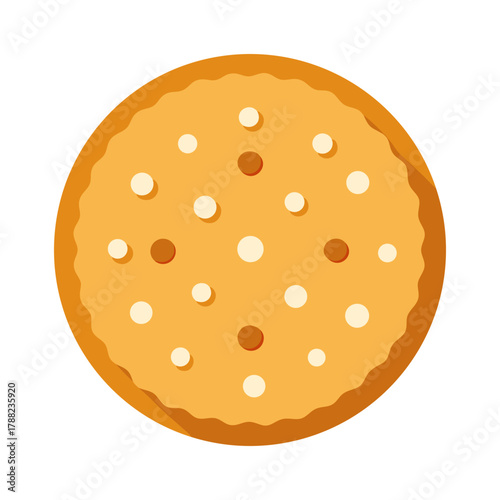 Vector illustration of biscuit round shape with dotted pattern