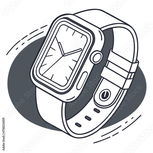 Modern smartwatch design with digital display and strap