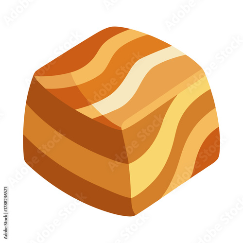 Vector illustration of piece of caramel candy