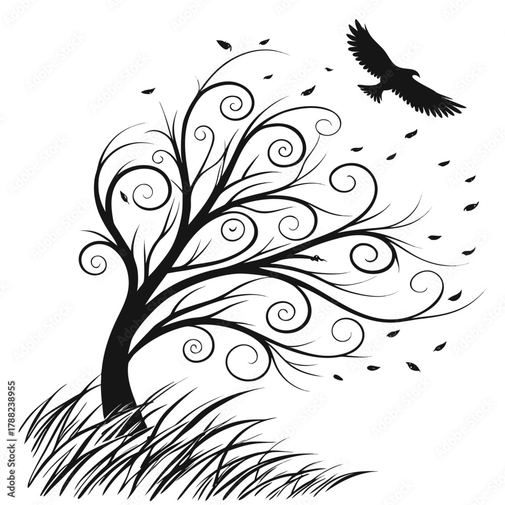 Obraz premium vector tree silhouette