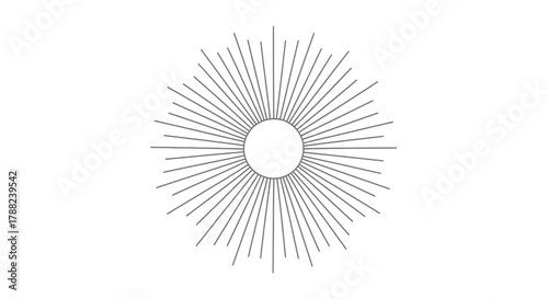 Radiant burst design with minimalist aesthetic for abstract backgrounds and design projects