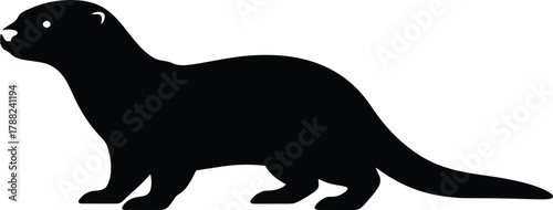  European Otter silhouette otter, silhouette, european, animal, wildlife.