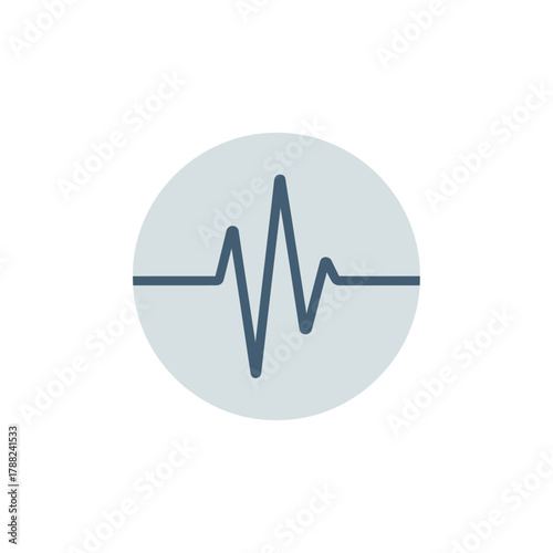 Abstract visual representation of vital signs monitoring, a minimalistic heartbeat symbol