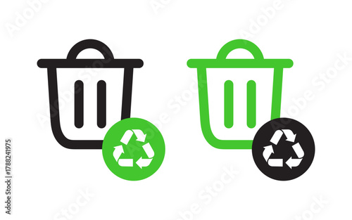 Waste Management and Recycling Bin Icons