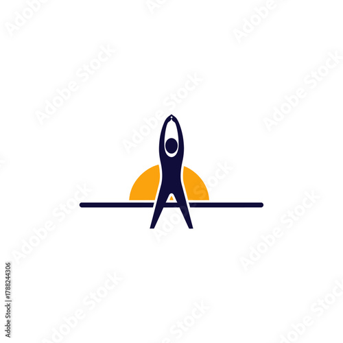 Silhouette of a person practicing yoga at sunrise, promoting wellness and tranquility