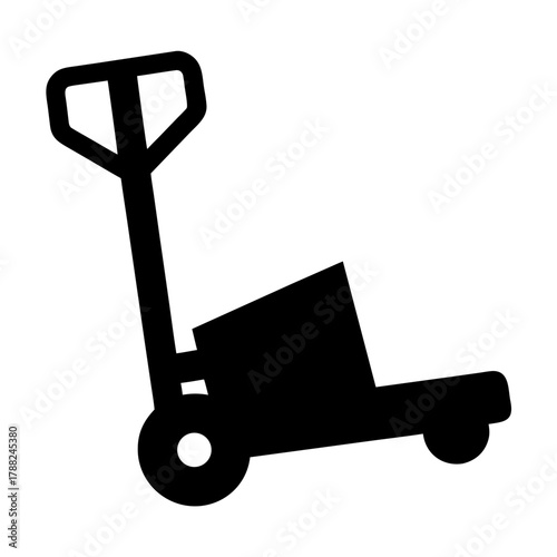 Pallet jack silhouette for warehouse and logistics operations