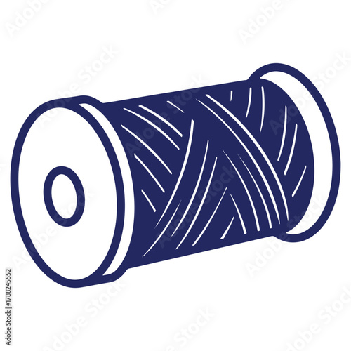 Isolated spool of thread vector illustration on white background used for sewing or textile production crafting hobby and needlework