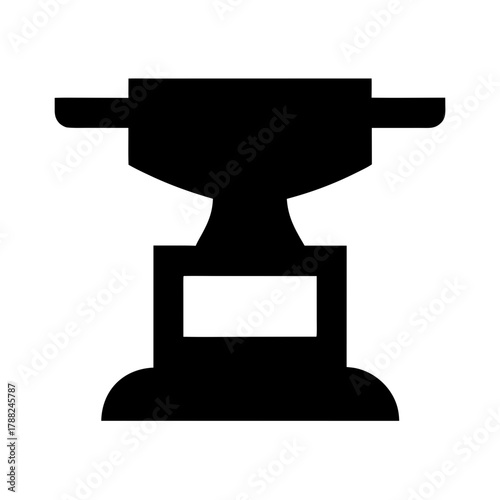 Black silhouette of a classic trophy cup on a pedestal silhouette