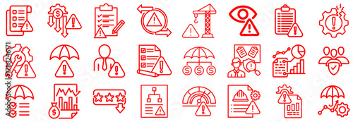 Risk Management and Safety Icons Set
