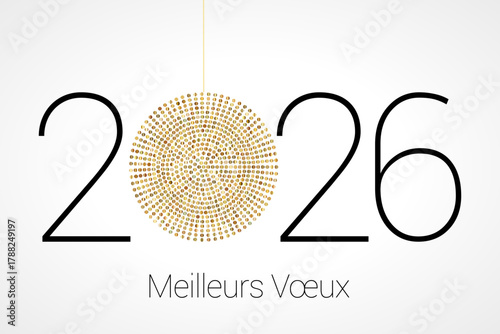 Bonne année - meilleurs vœux 2026 - vecteur pour affiche bannière salutation et célébration du nouvel an 2026.