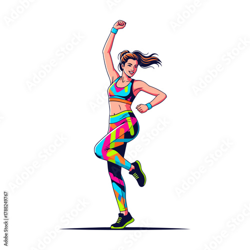 Illustration of a woman doing Zumba