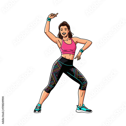 Illustration of a woman doing Zumba