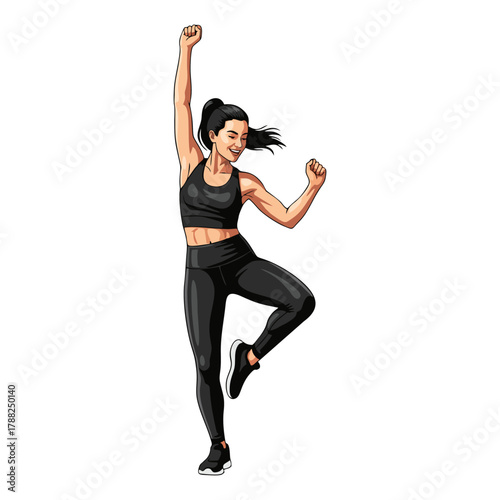Illustration of a woman doing Zumba