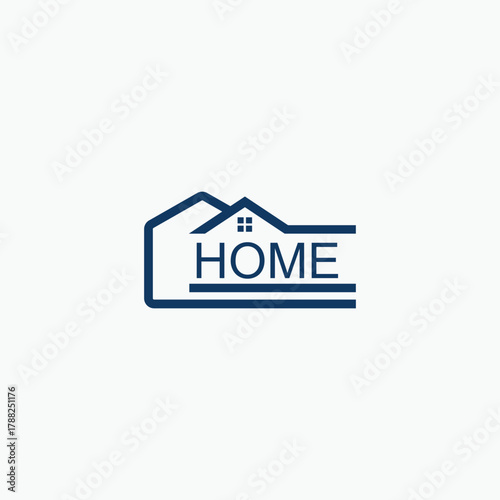 home branding logo vector, construction icon vintage design vector