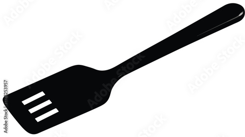 Professional Black Spatula Vector Illustration for Culinary Designs