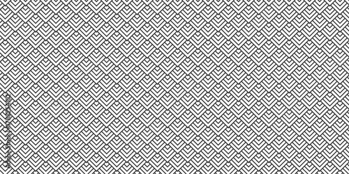 Seamless fabric geomatics overlapping create retro line pattern design. Minimal overlap vector black and gray mosaic gradient Pattern grid metal lines fabric square background. 