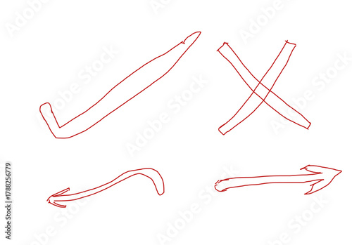 vector illustration of a red and white arrows
