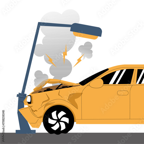 Car crash concept illustration