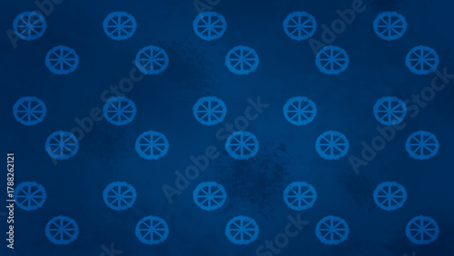 Seamless Repeat Pattern of Winter Solstice Symbols on Dark Blue Grunge Background