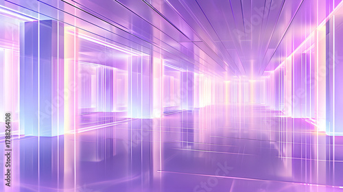 Futuristic Violet Light Corridor