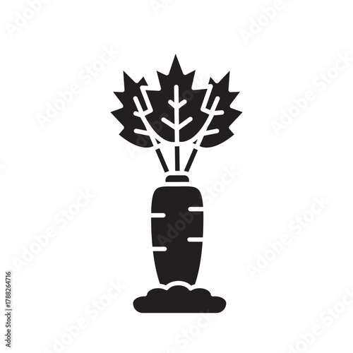 carrot growing color flat icon for digital and print projects. Arctic animals.