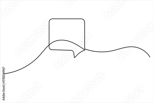 Modern continuous line drawing of message speech bubble icon
